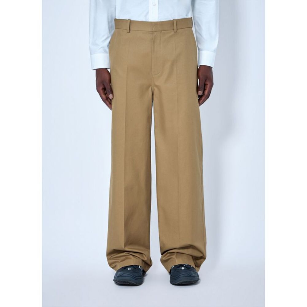 Balenciaga Men Wide Leg Cotton Chino Pants